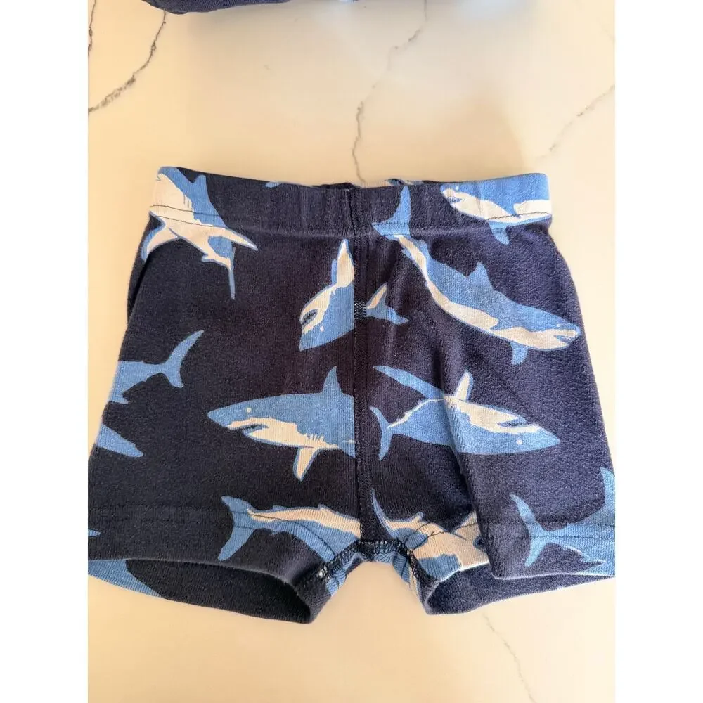 Hanna Andersson Organic Cotton Shark Print Pajama Set 3T